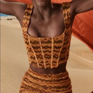 Zara / Tulle Corset Top Brown